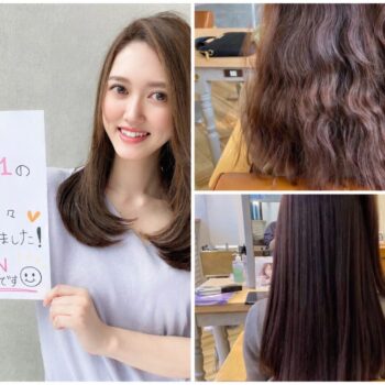 酸熱トリートメントでツヤとまとまりが整った髪のビフォーアフター