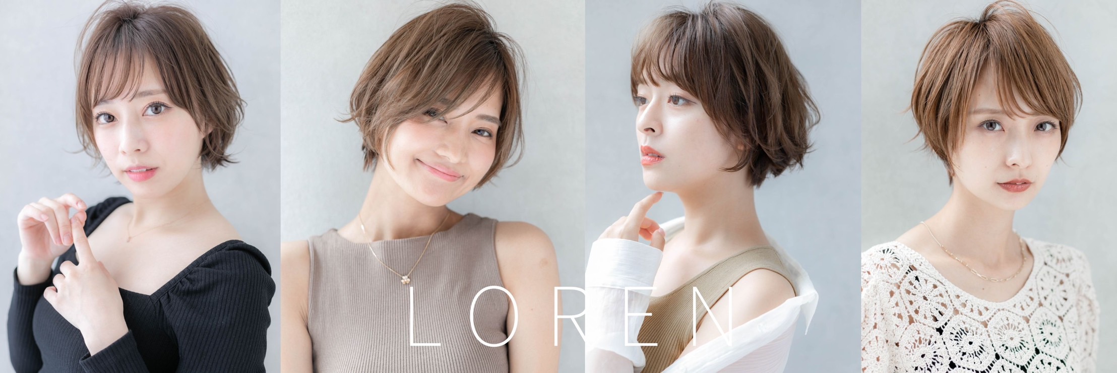 顔まわりとシルエットのバランスがきれいな大人女性向けカットの斜め前イメージ