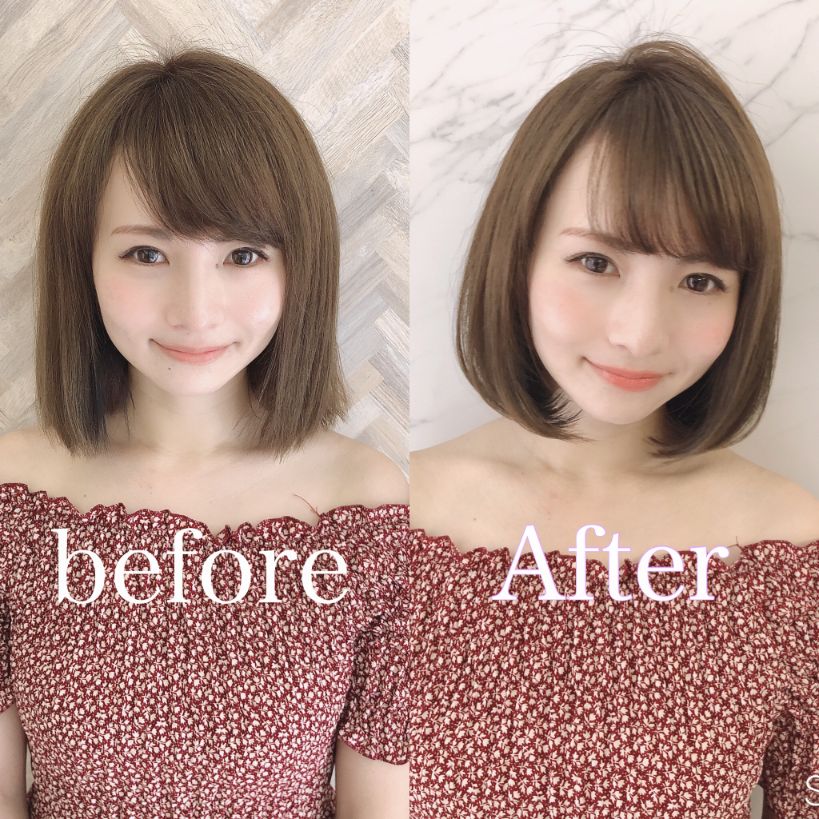 うねりや広がりを整えてまとまりやすくした毛量多めのレイヤーボブ写真