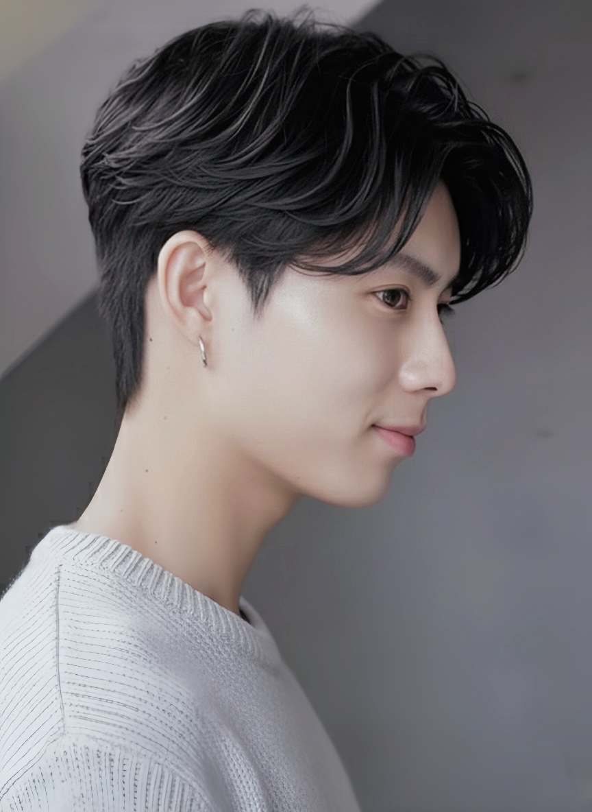 センターパートが自然に決まるメンズ縮毛矯正の仕上がり