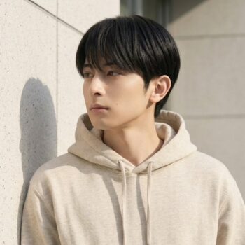 センターパートが自然に決まるメンズ縮毛矯正の仕上がり