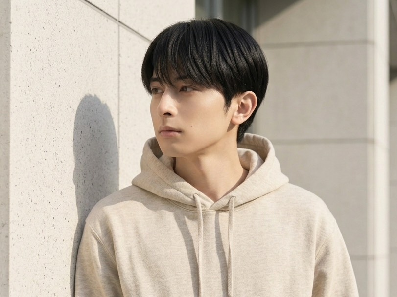 自然な丸みがあるメンズマッシュ縮毛矯正の仕上がり