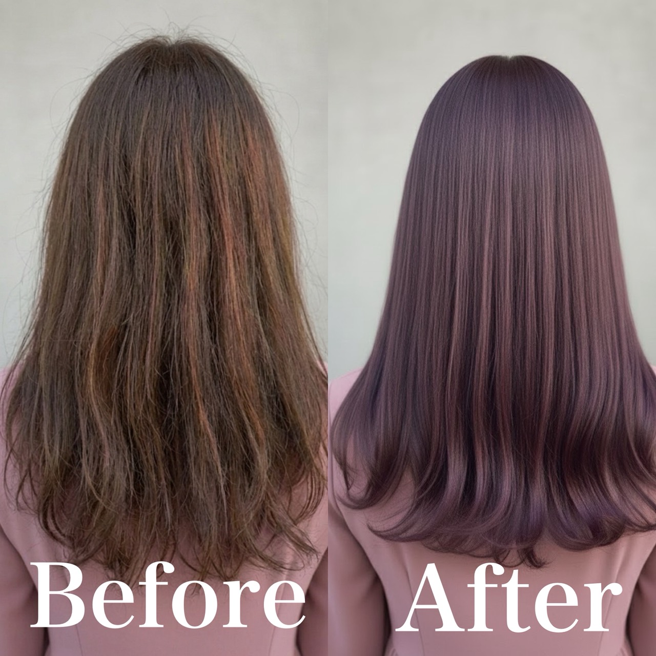 銀座で髪質改善カラーをした大人女性のつやとまとまりのあるヘアスタイル