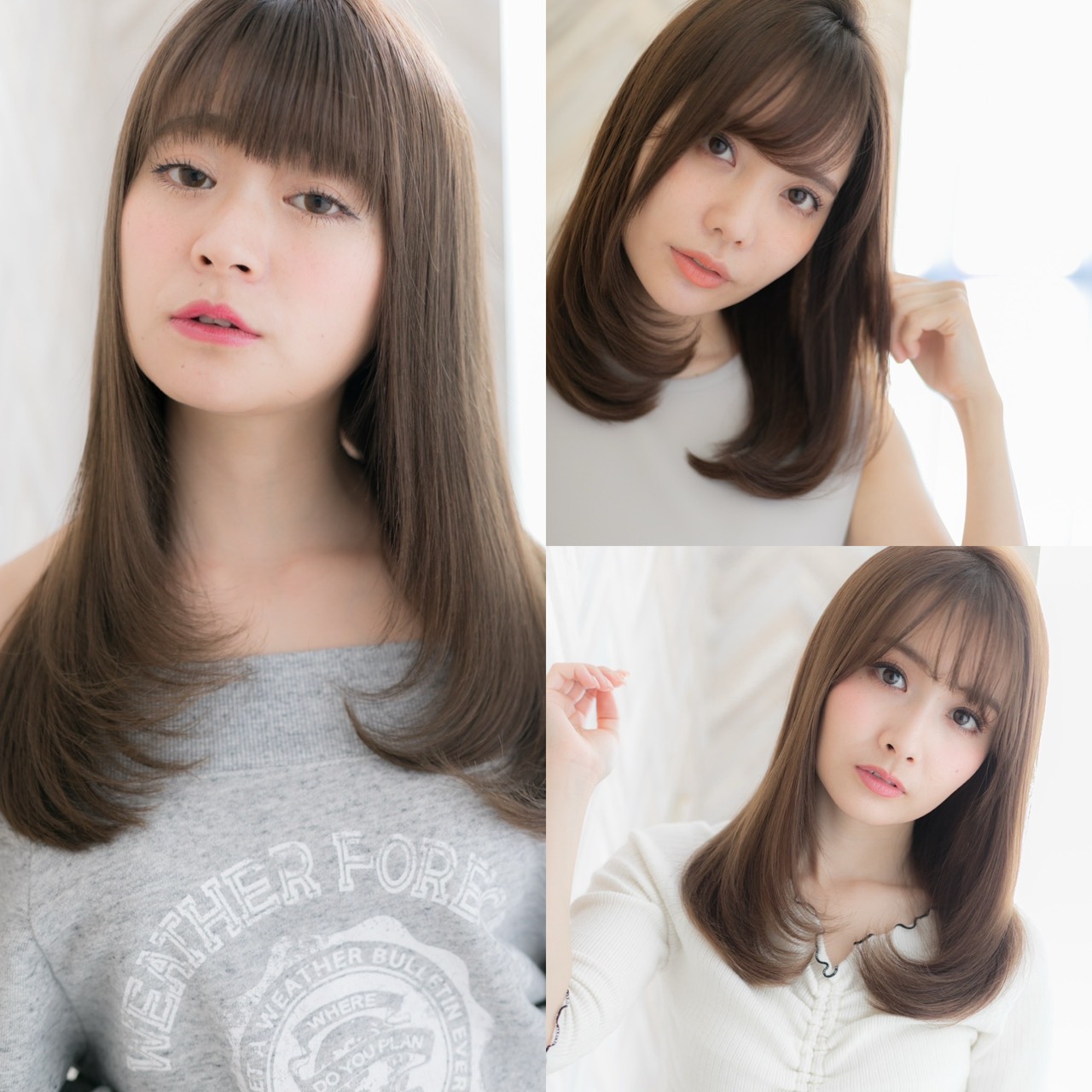 縮毛矯正していても上品に見えるミディアムレイヤーのヘアスタイル