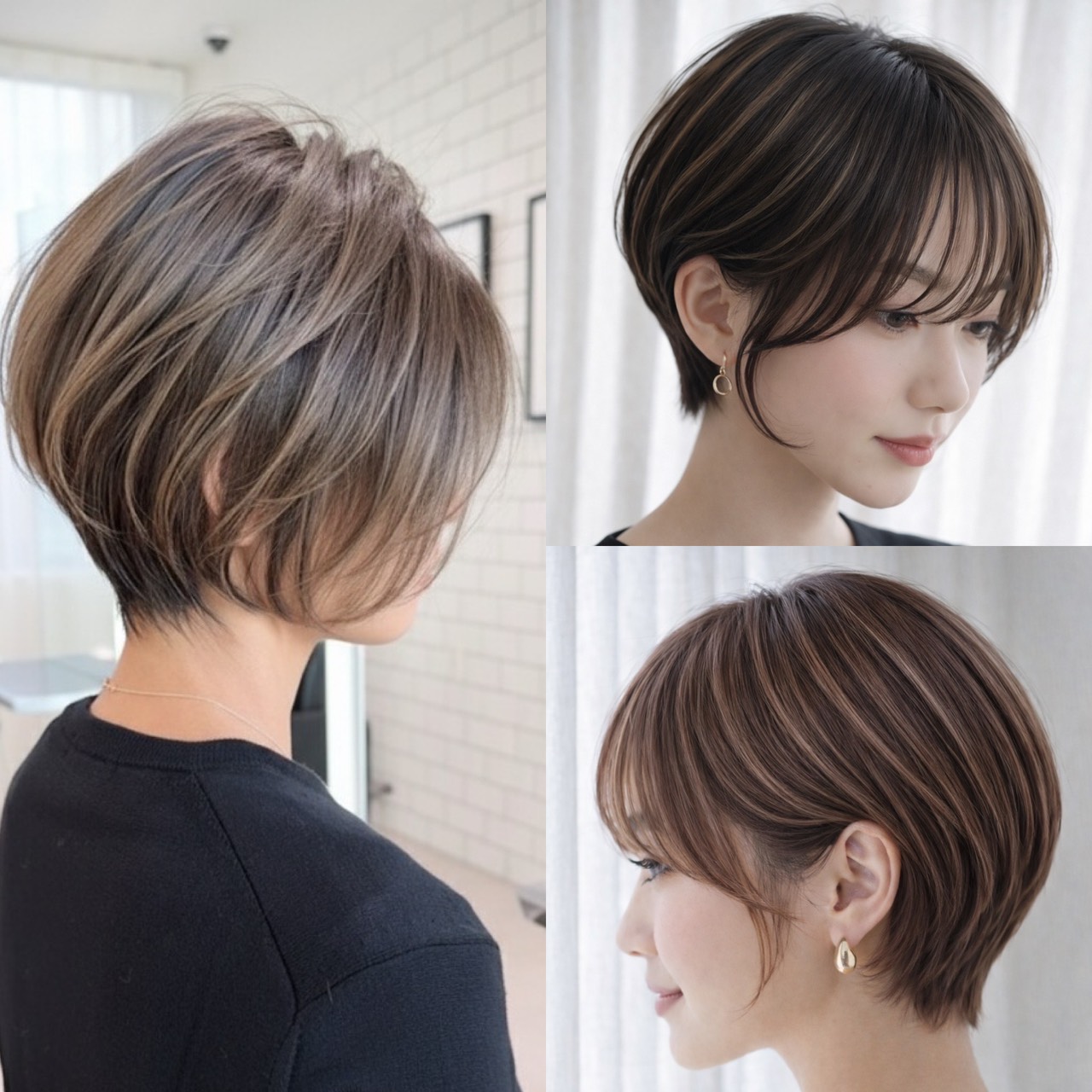 自由が丘で白髪ぼかしハイライトをした大人女性の上品なヘアカラー