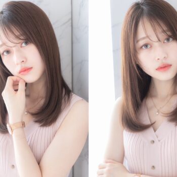 横から見ても上品なくびれ感が分かるレイヤーカットのシルエットイメージ