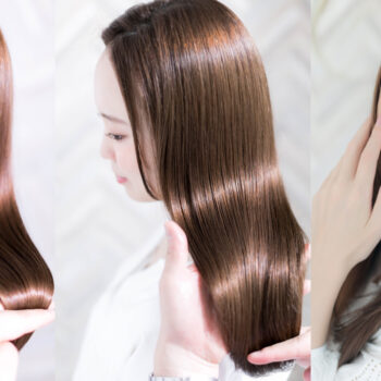 こめかみやもみあげまで自然に整った顔まわり縮毛矯正の横顔イメージ