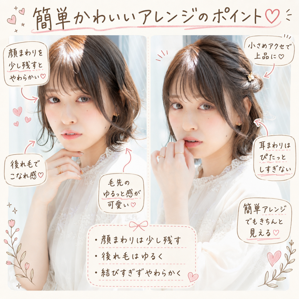 結んだ時も可愛いシャギーカットの簡単ヘアアレンジ