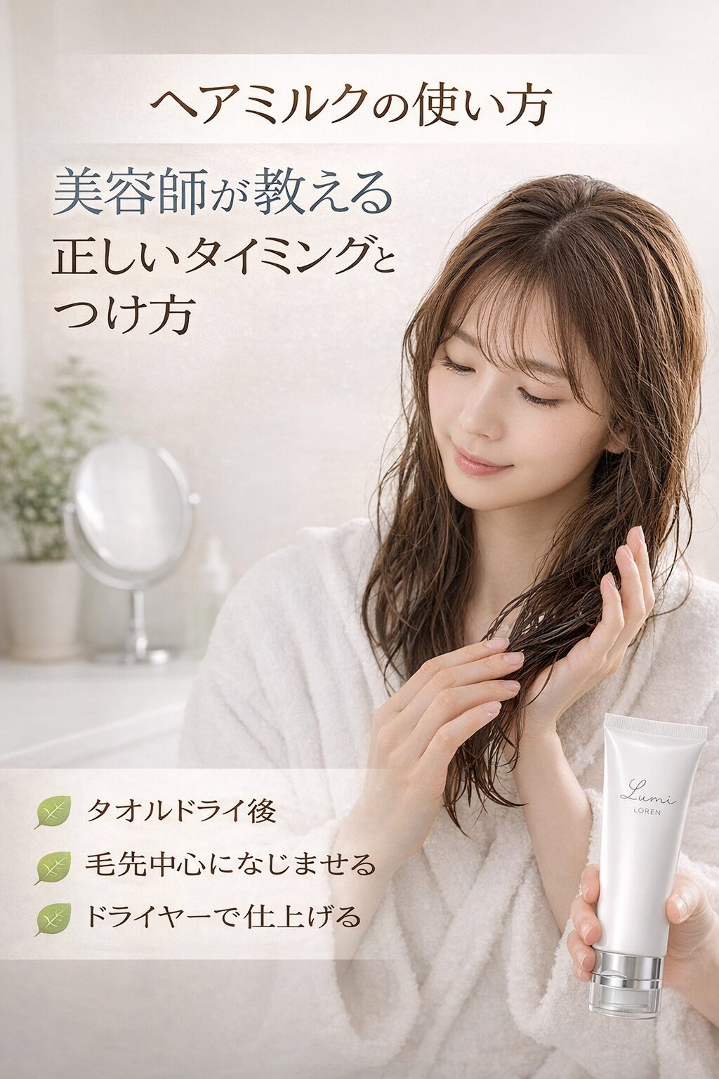 美容師が教えるルミミルクの使い方と正しいヘアミルクのつけ方