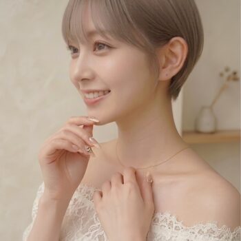 40代の顔まわりが自然に見える前髪とレイヤーボブの仕上がり写真