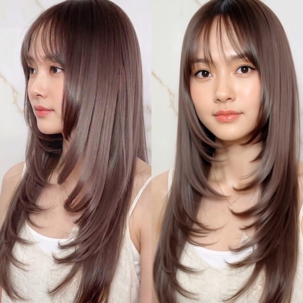 ロングレイヤーが似合う人におすすめの顔まわりレイヤースタイル