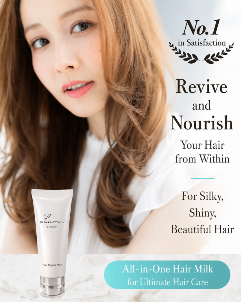 Lumi Milk leave-in hair treatment for soft silky and shiny hair