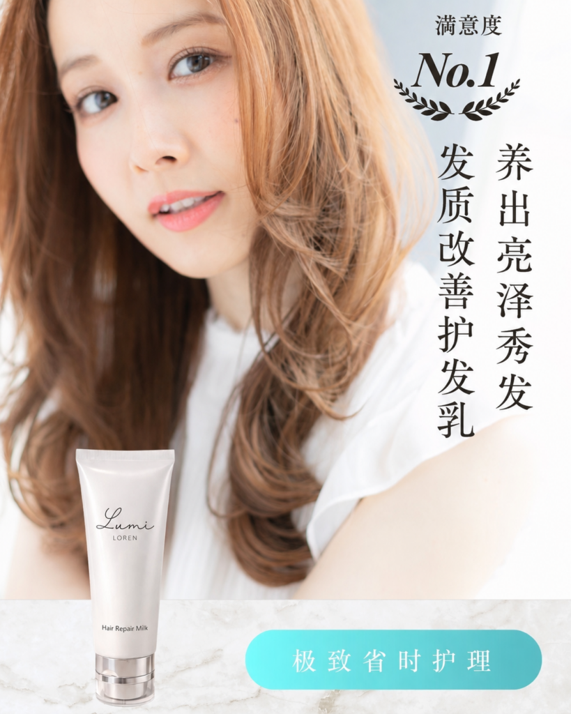 Lumi Milk 免沖洗護髮乳用於乾燥受損髮的柔順亮澤護理